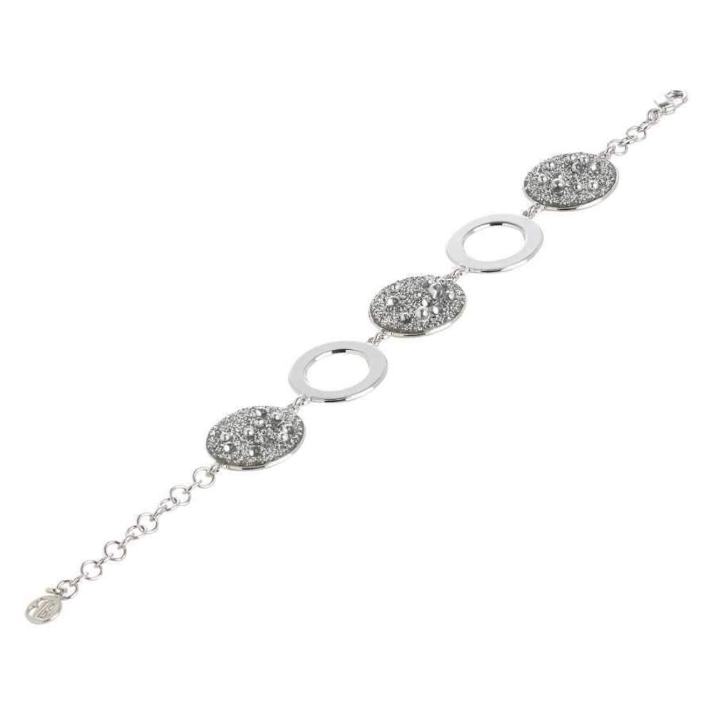 Boccadamo Semi-Rigid Link Bracelet with a Silver Swarovski and Galuchat Surface